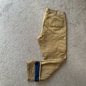 Berkley Jensen Pants Mens 40x31 Mid Rise Carpenter Fleece Lined Light Brown